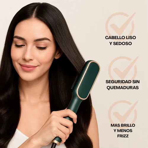 Plancha Cepillo 2 en 1 – Alisa y Riza – Cabello Perfecto en 5 Minutos
