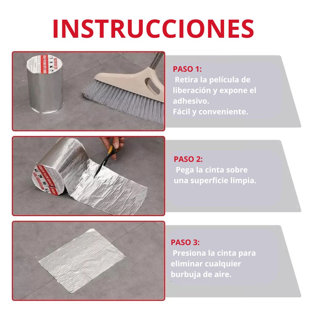 Super Cinta Selladora® Impermeable de Aluminio Alta Resistencia