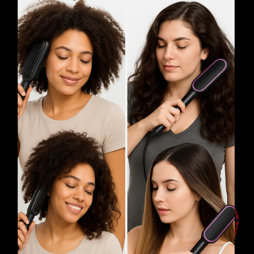 Plancha Cepillo 2 en 1 – Alisa y Riza – Cabello Perfecto en 5 Minutos