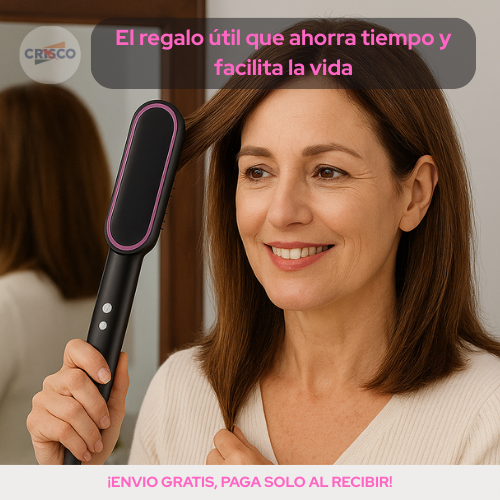 Plancha Cepillo 2 en 1 – Alisa y Riza – Cabello Perfecto en 5 Minutos
